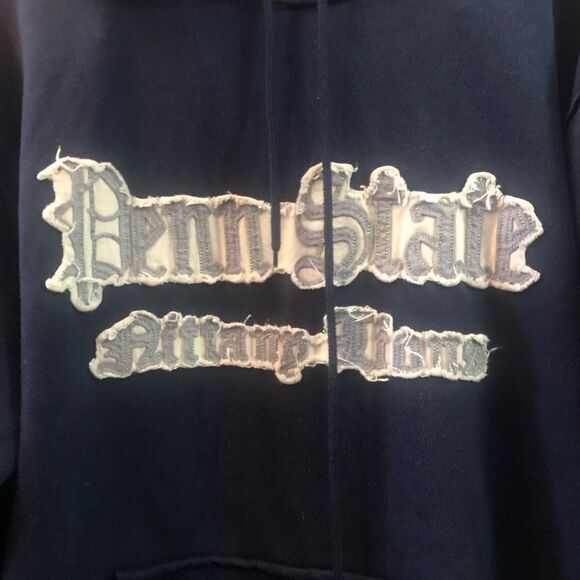 Penn State Nittany Lions Distressed Appliquéd Hooded Sweatshirt Blue Size 2X - Picture 2 of 8